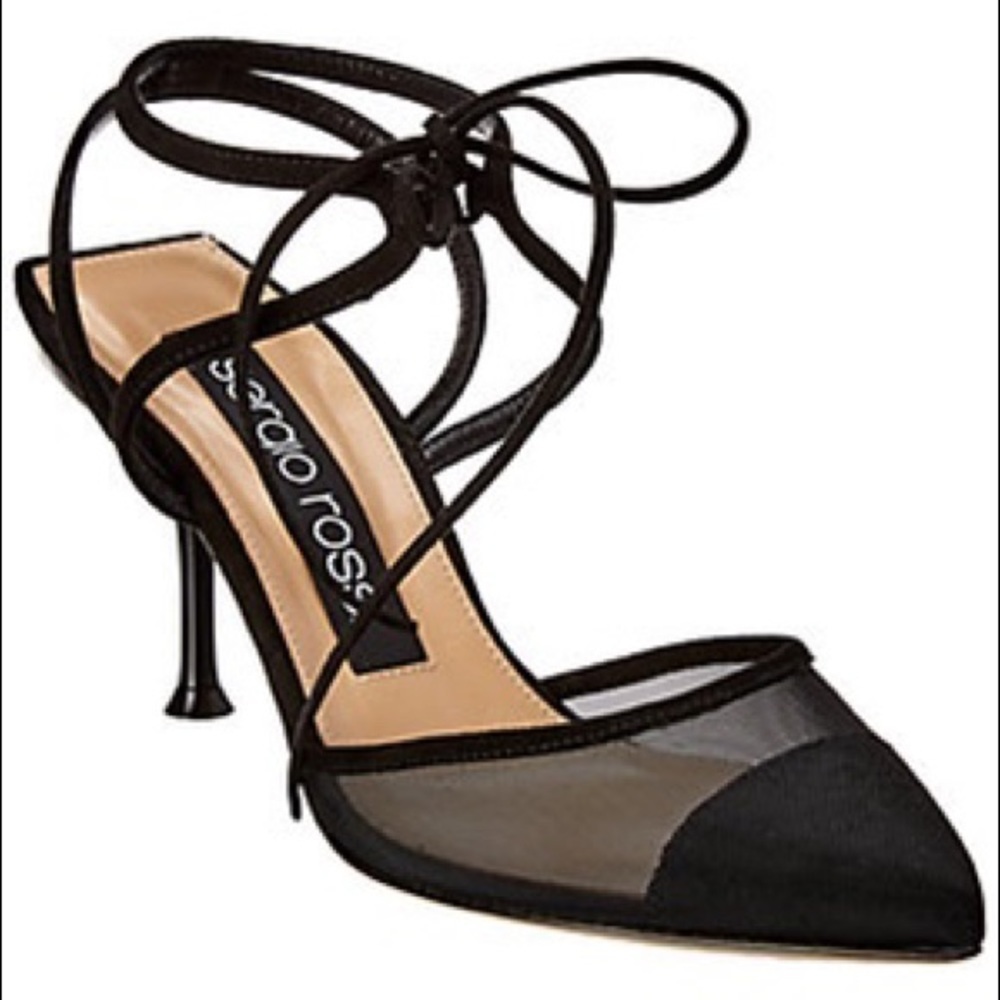 Sergio Rossi - Black suede/ mesh pumps - Picture 3 of 4